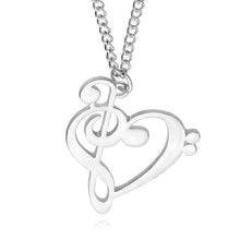 Heart shape Clef/Treble necklace