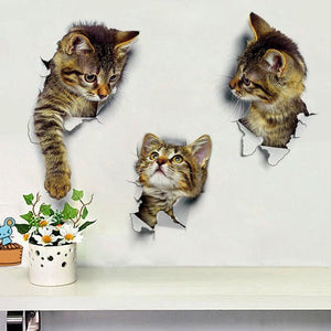 3D Cats Wall Sticker